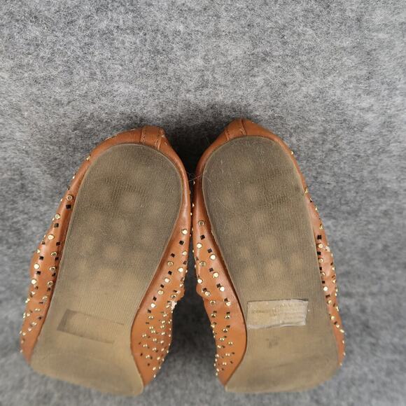 Steve Madden Shoes Womens 9 Ballet Flats Studs Perforated Brown Slip On Casual - Picture 12 of 12